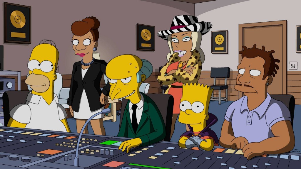 THE SIMPSONS: In the first-ever one-hour episode of THE SIMPSONS, featuring Emmy Award nominee Taraji P. Henson (EMPIRE), Snoop Dogg, Common and RZA as guest voices, Mr. Burns tries to relive his glory days, and crosses paths with a mysterious music mogul. After being conned by him and reduced to bankruptcy, Burns seeks revenge on the music producer with the help of Homer, Bart, rapper Jazzy James (guest voice Keegan-Michael Key) and the mogul’s ex-wife, Praline (guest voice Taraji P. Henson), along with Snoop Dogg, Common and RZA (guest-voicing as themselves) in the all-new “The Great Phatsby,” special one-hour episode of THE SIMPSONS airing Sunday, Jan. 15 (8:00-9:00 PM ET/PT) on FOX. THE SIMPSONS ™ and © 2016 TCFFC ALL RIGHTS RESERVED. THE SIMPSONS ™ and © 2016 TCFFC ALL RIGHTS RESERVED. CR: FOX.