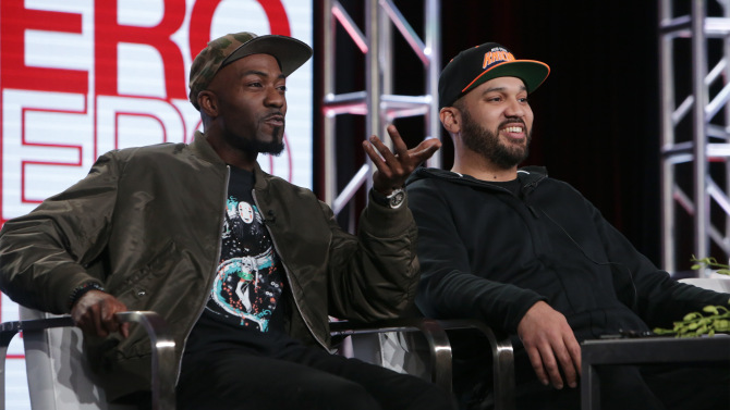 Mandatory Credit: Photo by Buchan/Variety/REX/Shutterstock (7868556t) Desus Nice and The Kid Mero Viceland's 'Desus and Mero' Panel, TCA Winter Press Tour, Los Angeles, USA - 13 Jan 2017