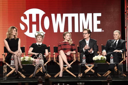 Laura Dern, Kimmy Roberston, Madchen Amick, Kyle Maclachlan and Robert Forster at the Showtime TCA Winter Press Tour 2017 Twin Peaks Panel in Pasadena, CA on January 9, 2017. Photo: Dan Steinberg/SHOWTIME